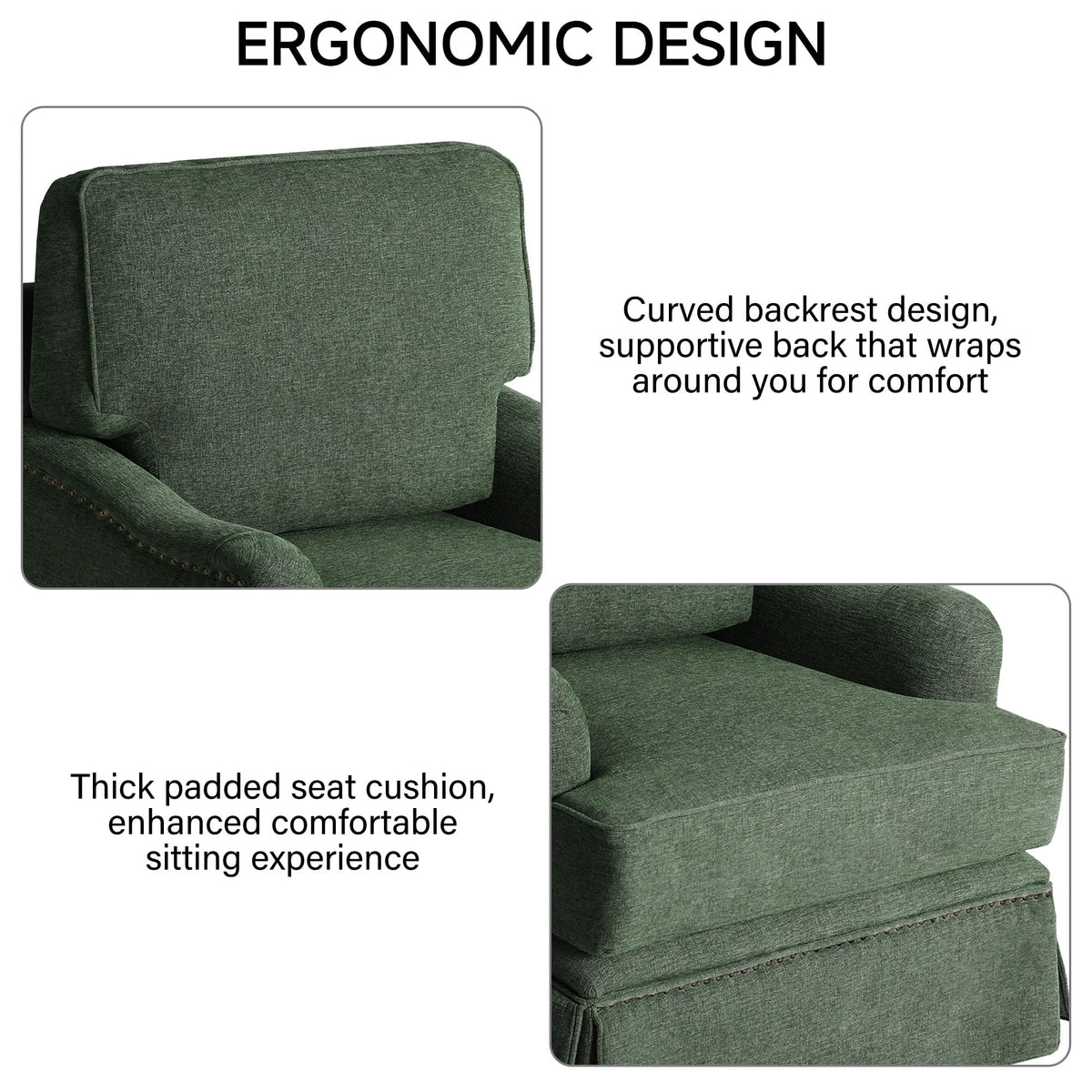Green Swivel Accent Chair Set of 2 Z21077