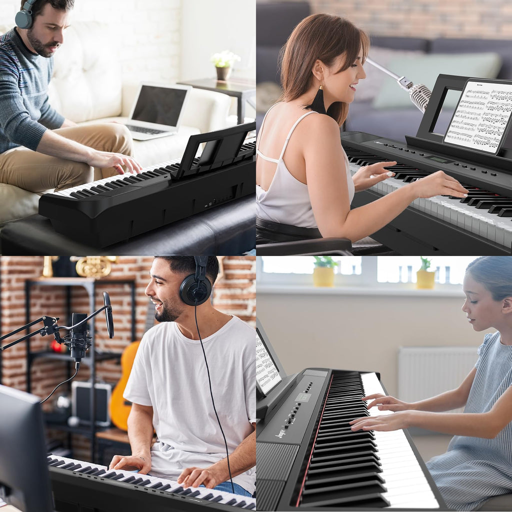 88 Keys Weighted Hammer Portable Electric Keyboard Piano with Stand S171327