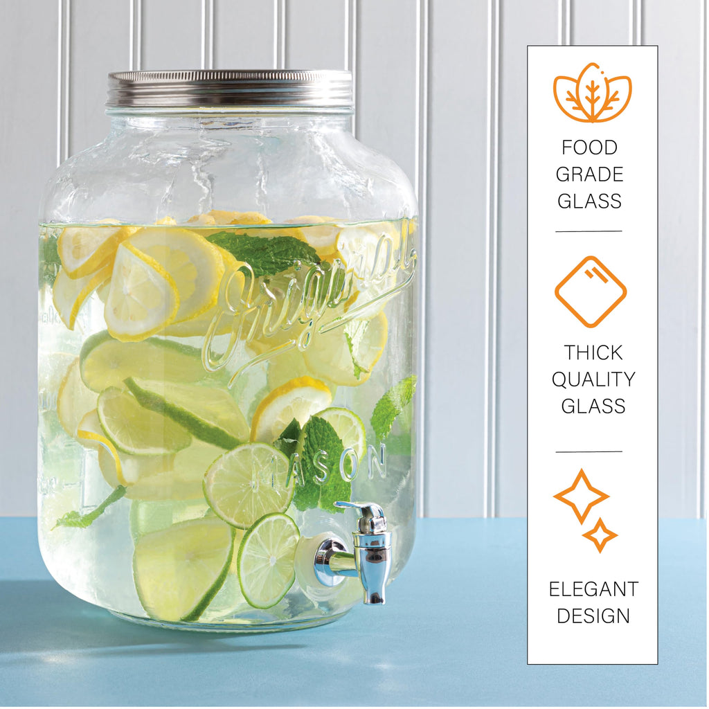 2 Gallon Glass Drink Dispenser with Spigot Q586533