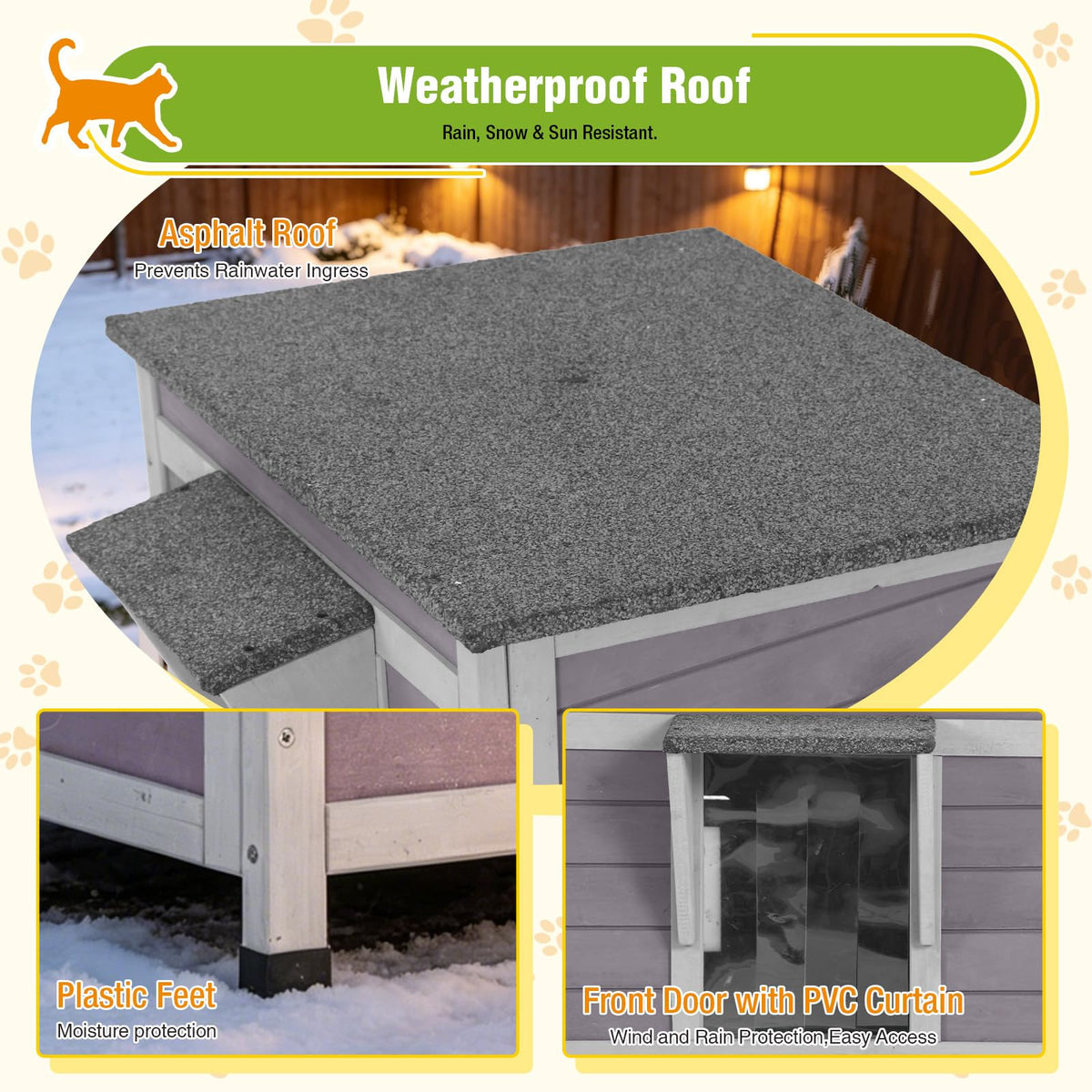 Outdoor Cat House with Insulated Liner Z4281