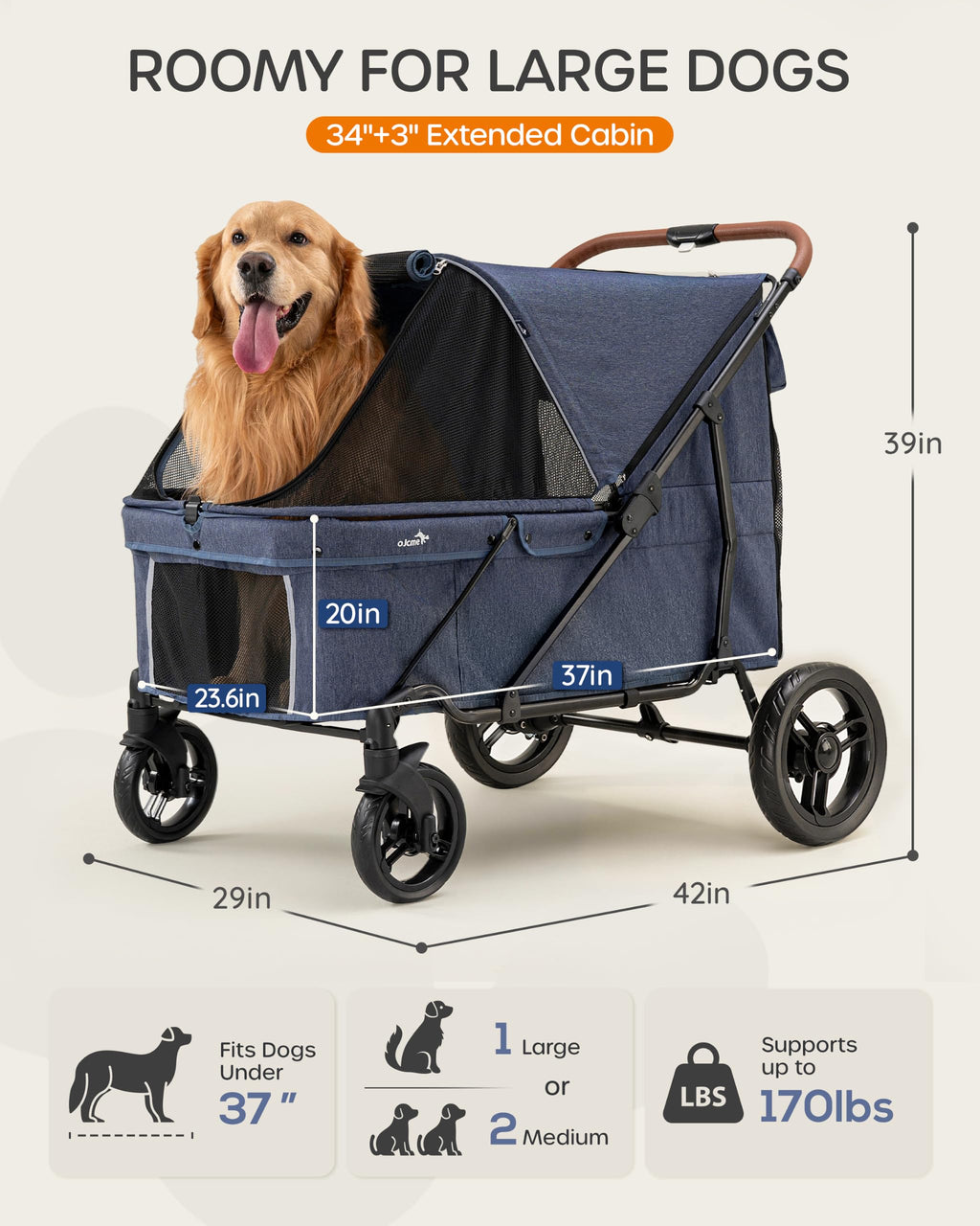 Large Dog Stroller up to 170 lbs R890080