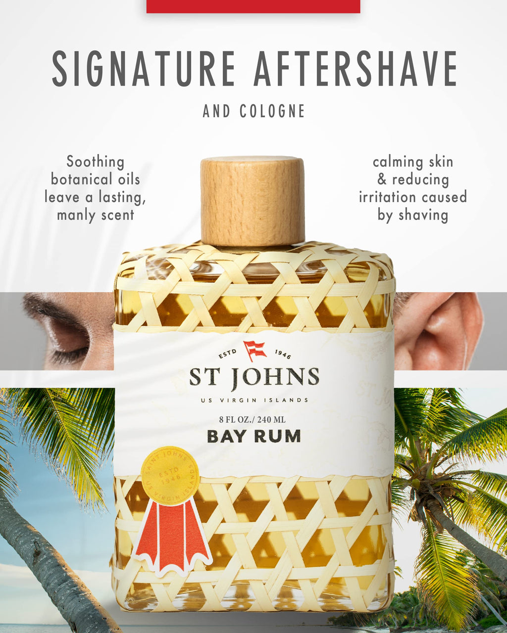 Bay Rum Aftershave and Cologne 8 oz Splash Bottle F6593