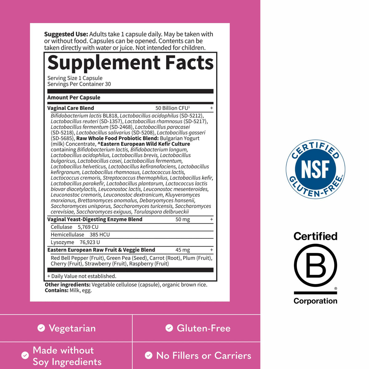 Probiotics Vaginal Care 50 Billion CFU Q3135
