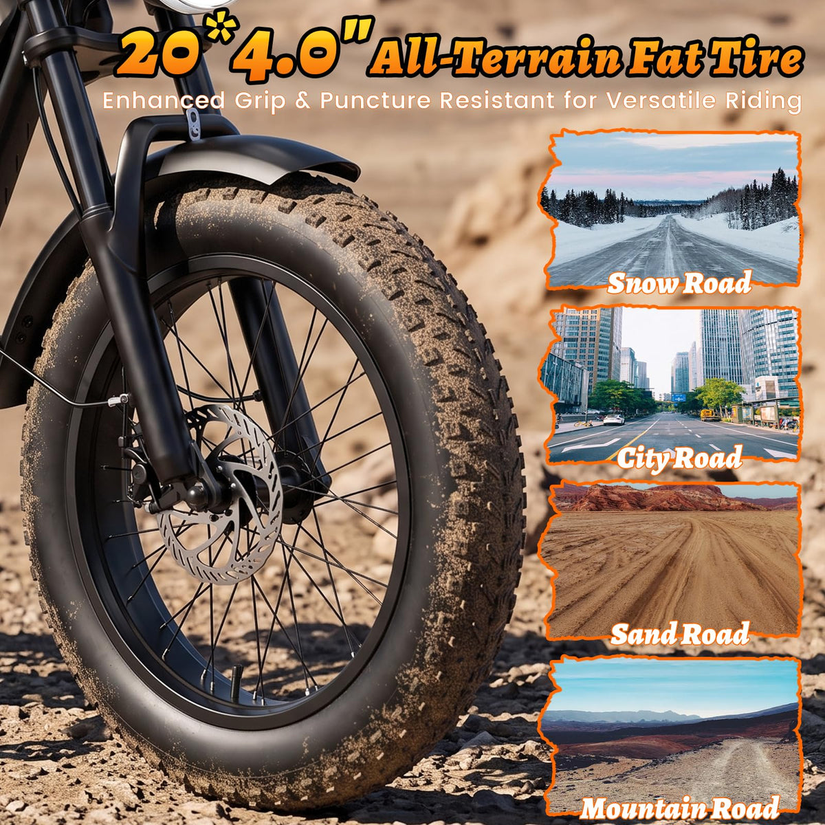 Electric Bike 1500W Peak Motor 48V 15.6Ah Removable Battery D923