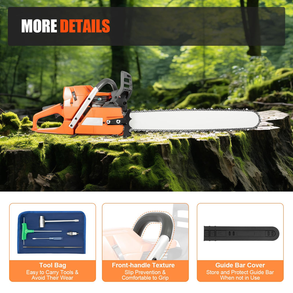 71.8CC 24inch 2-Stroke Gas Chainsaw E5357