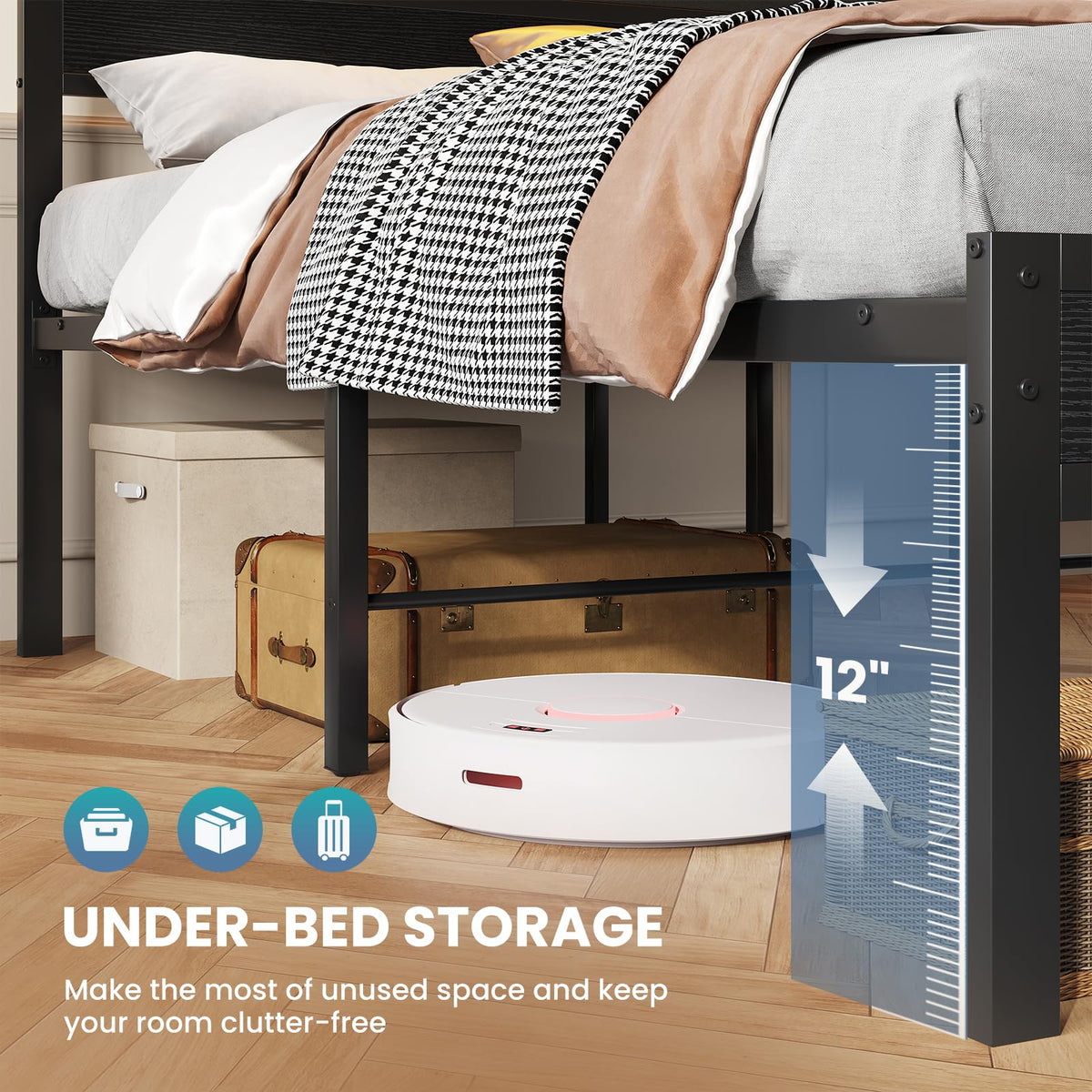 Full Bed Frame with Storage Z6517