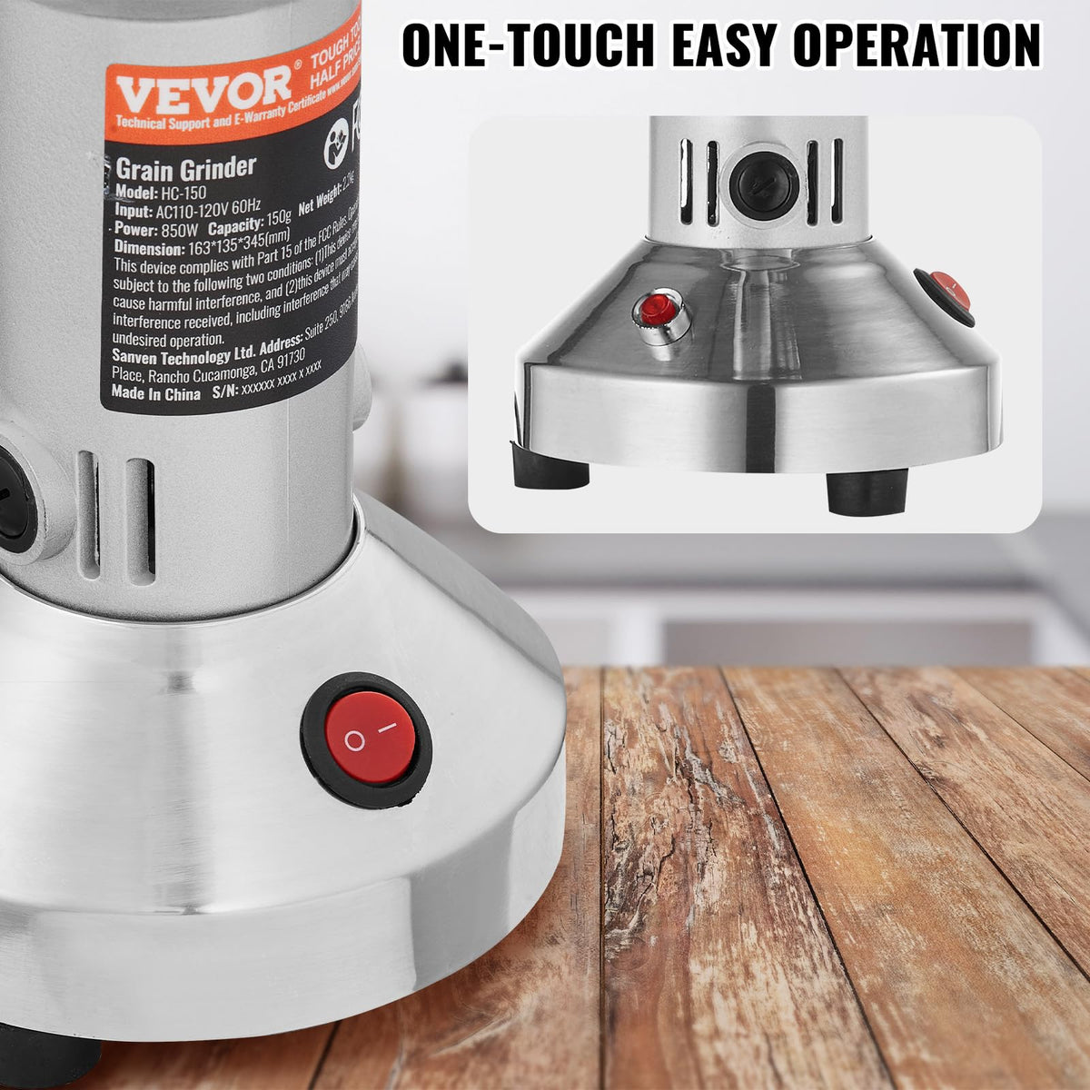 750g 2000W Stainless Steel Electric Grain Mill Grinder F665