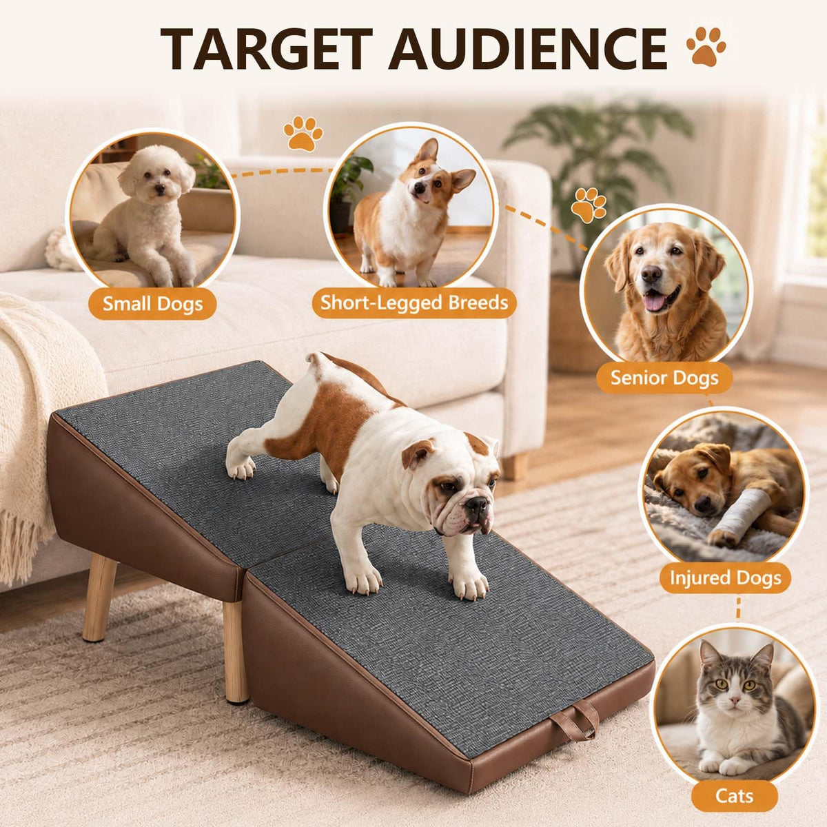 16" H Foldable Wooden Pet Stairs Z461