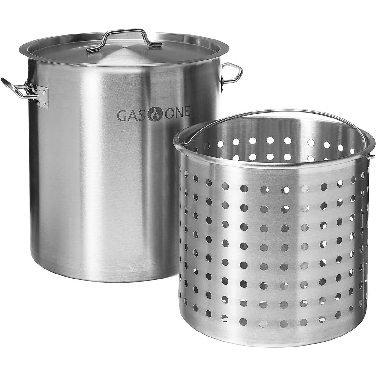 Stainless Steel 53qt Stockpot with Basket and Lid D88523