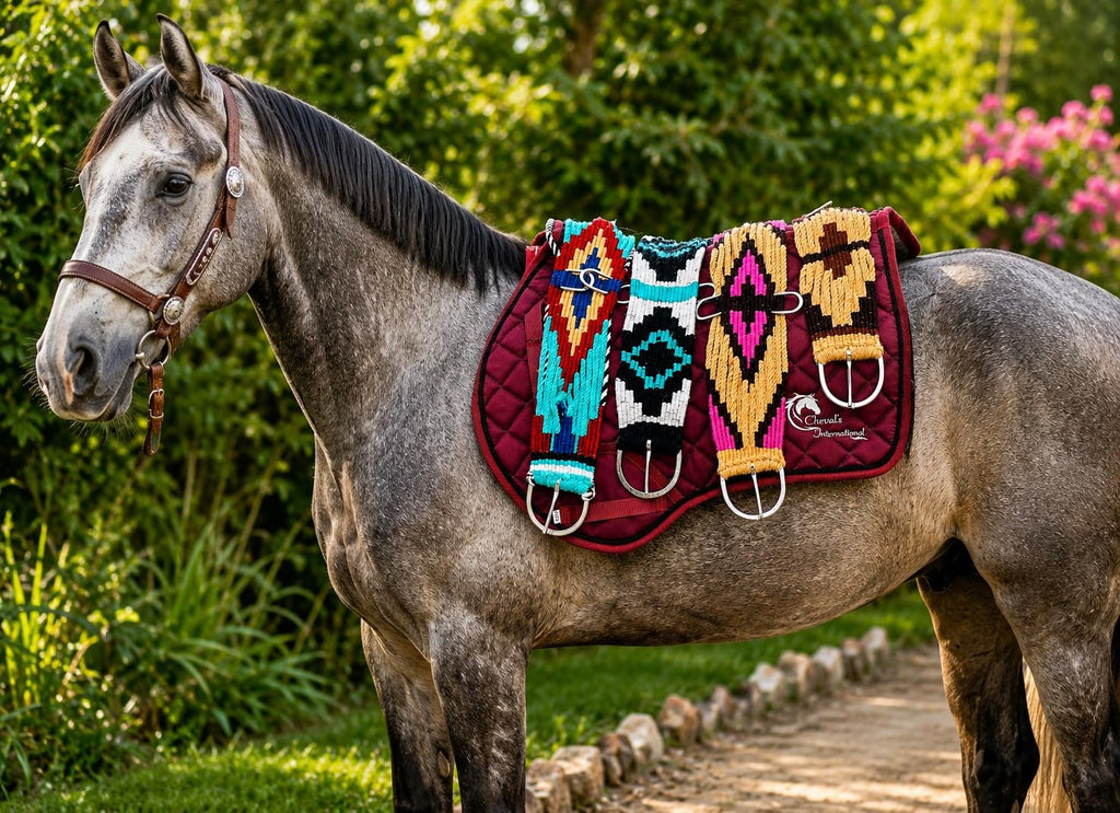 Mohair Wool Horse Cinch Saddle Girth with Stainless Steel Buckles P7808