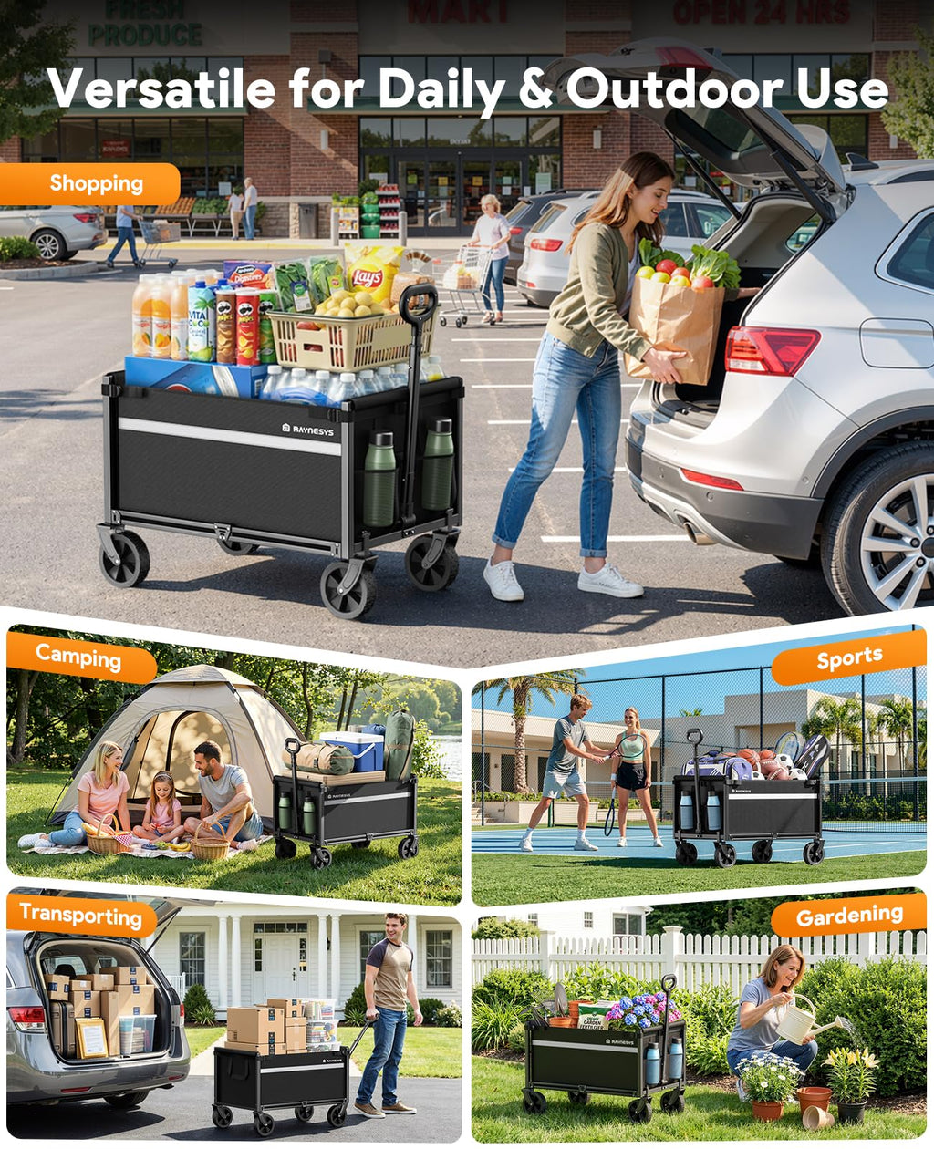 Collapsible Wagon Cart with Wheels Z807