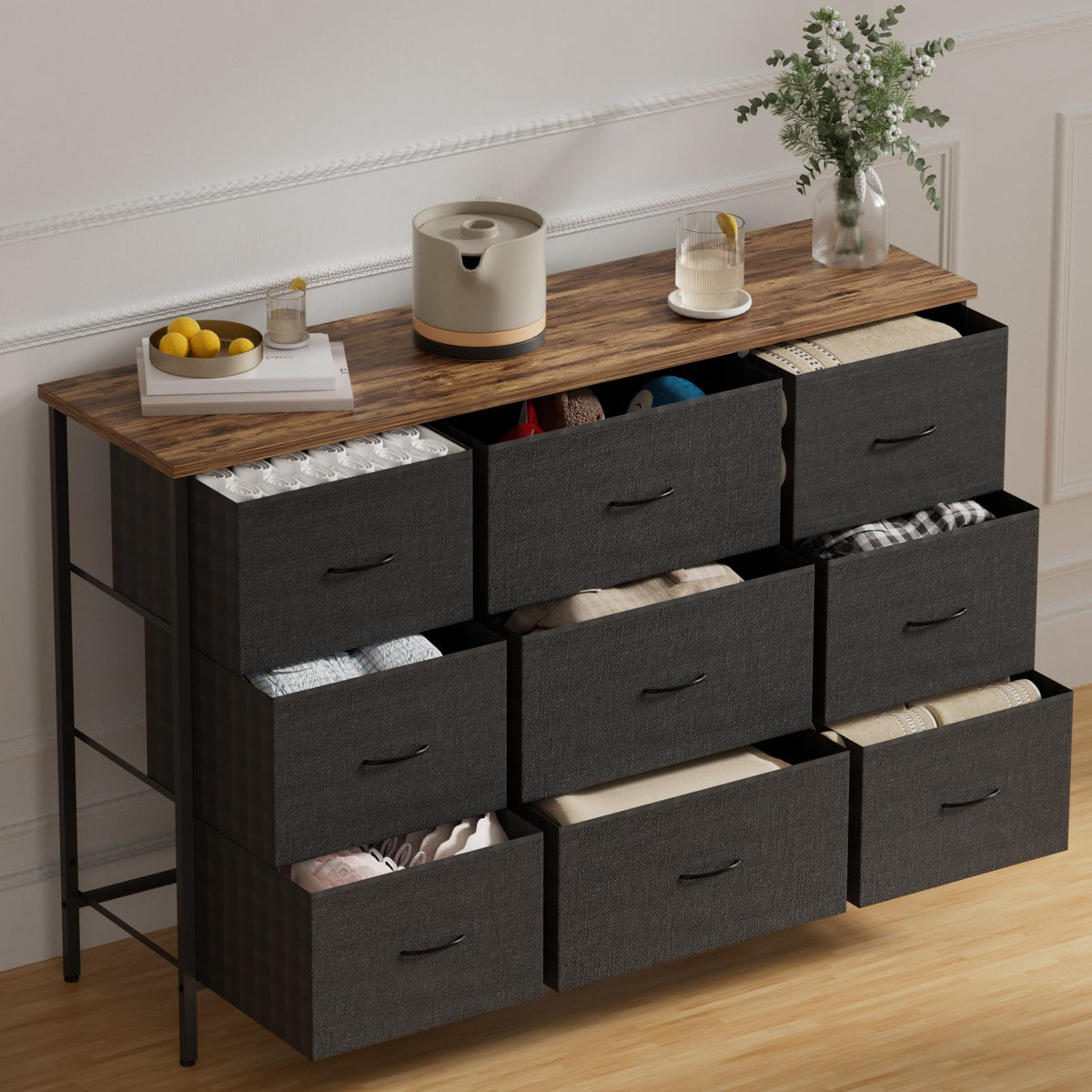 Black 9 Drawer Dresser G18440