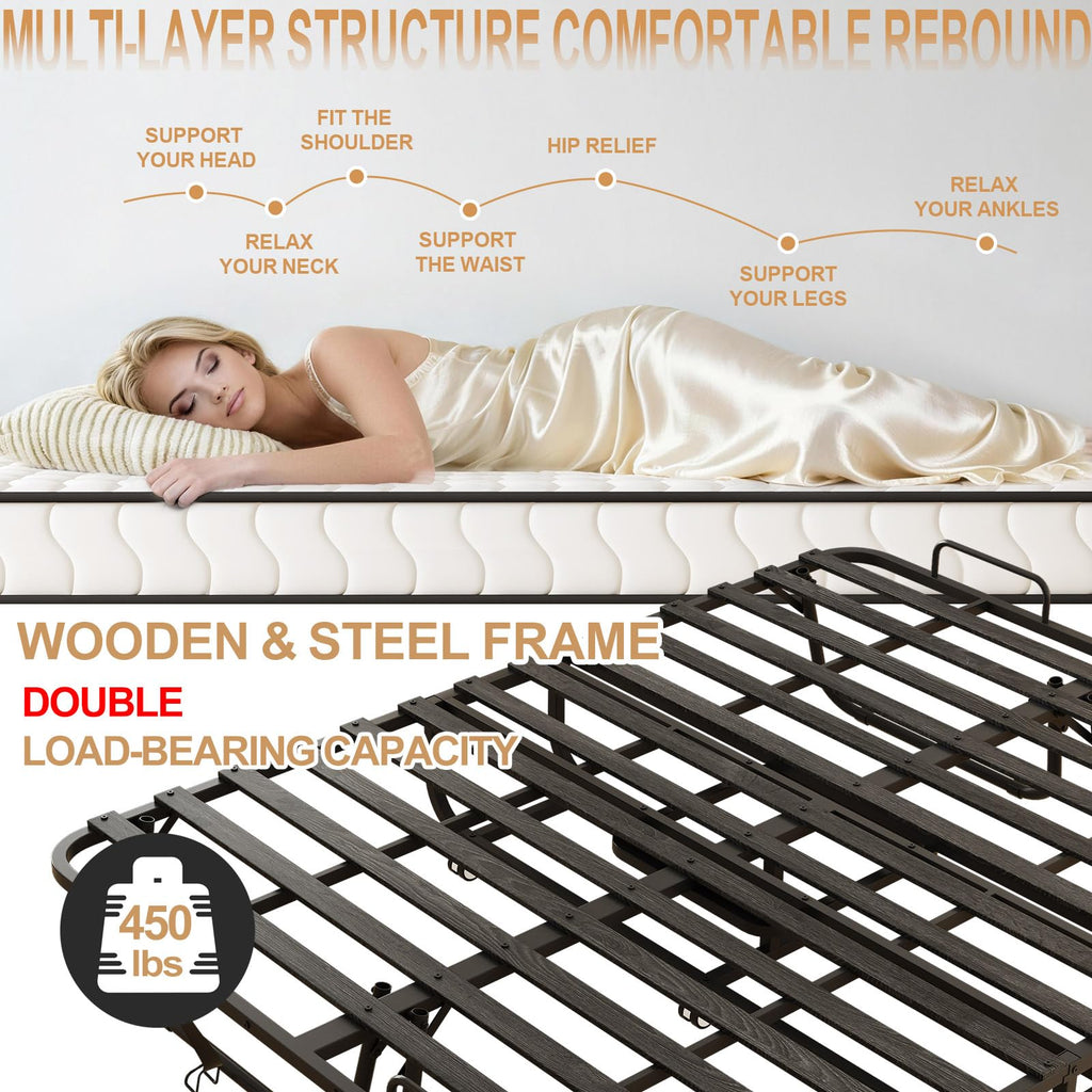 Full Size Folding Bed with 5" Memory Foam Mattress S246
