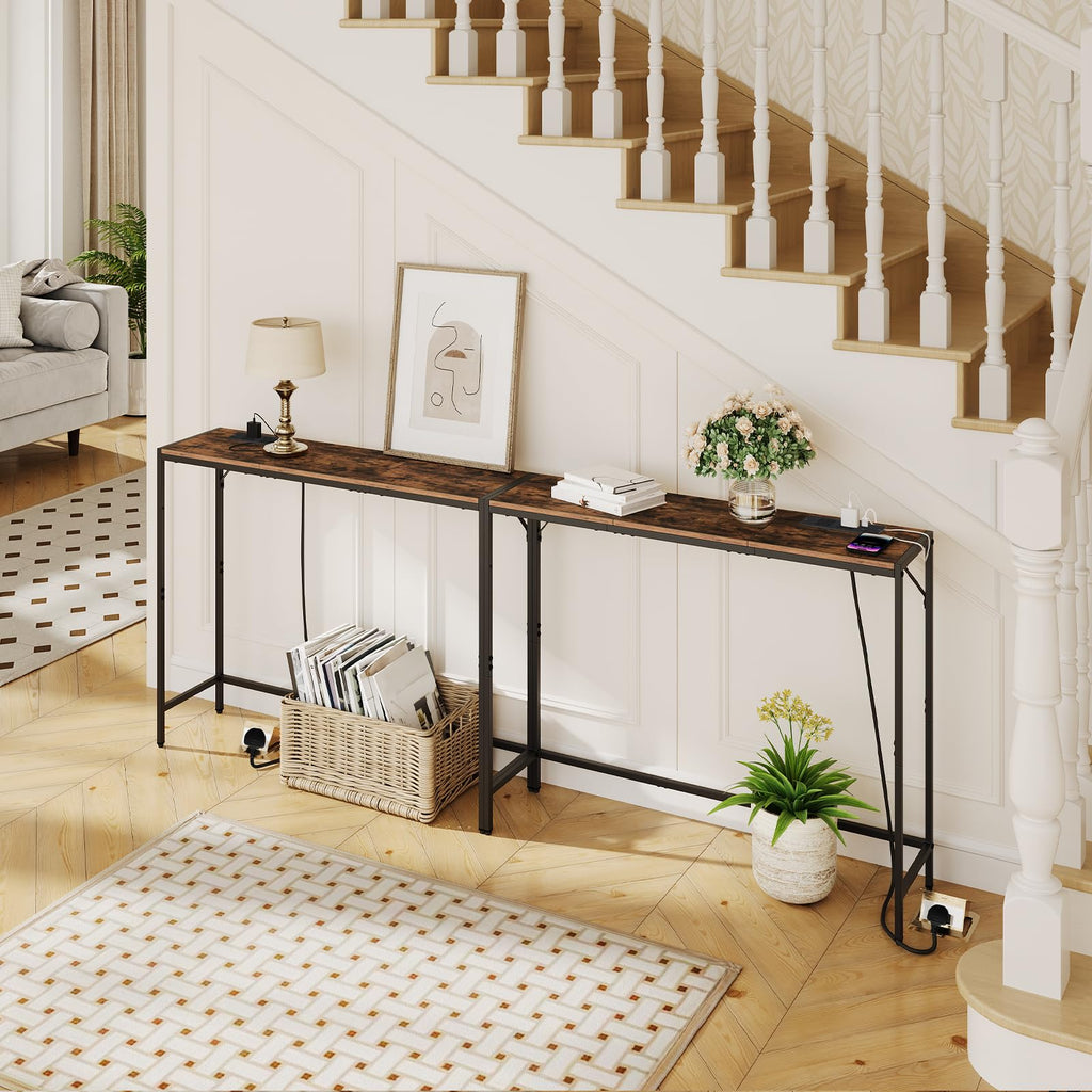 Narrow Sofa Table with Power Station F634533