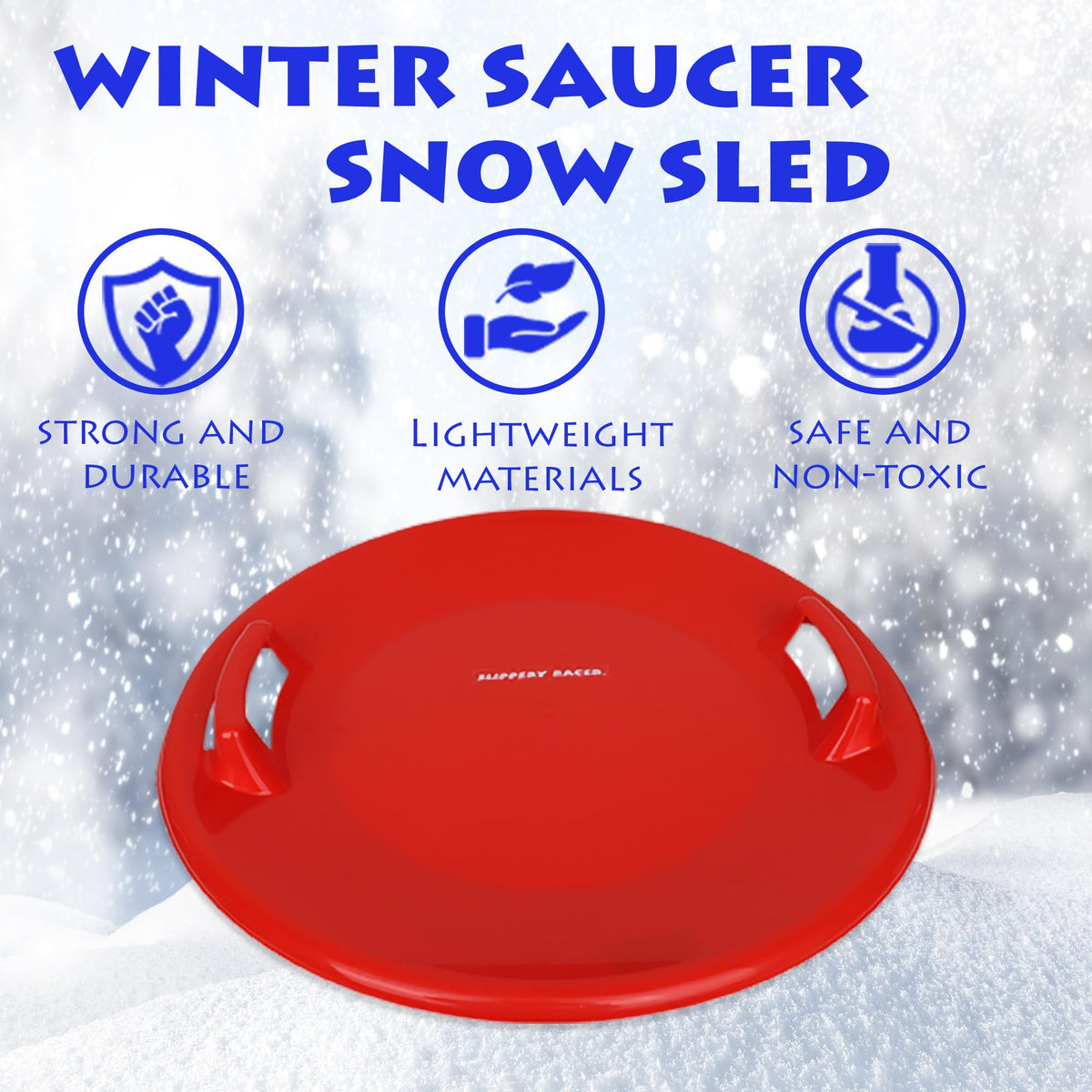 Heavy-Duty Cold Resistant Plastic Snow Sled with Handles U520