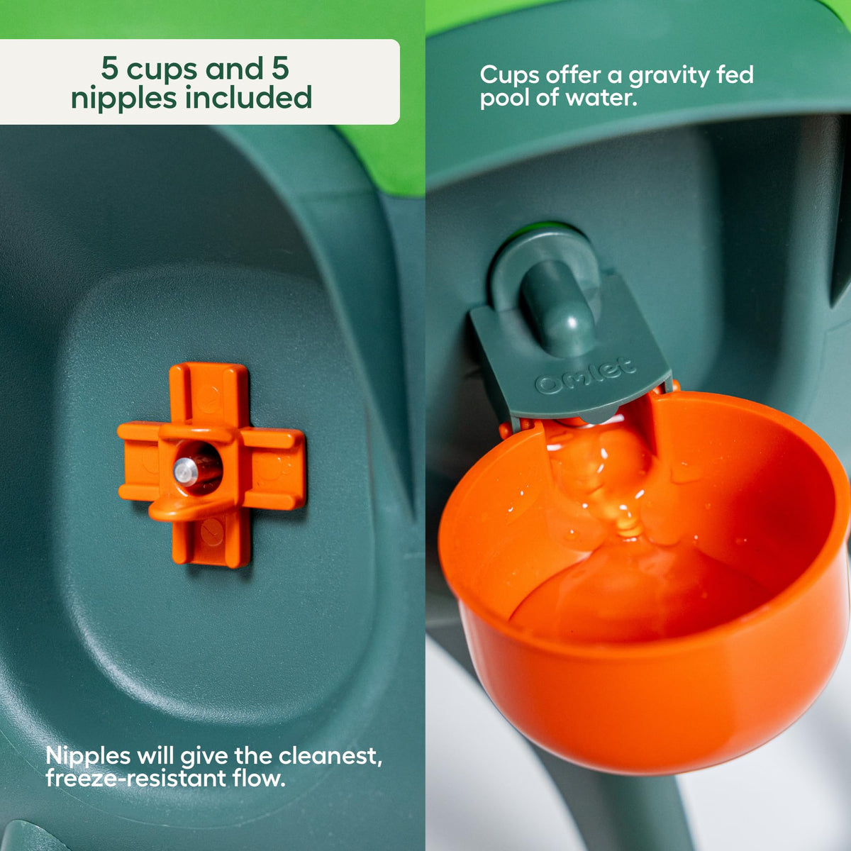 3 Gallon Insulated Chicken Waterer with Cups & Nipples F411879