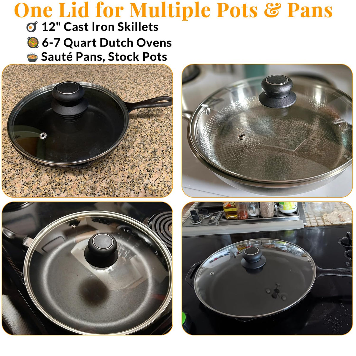 12 Inch Tempered Glass Lid for Frying Pan & Skillet R301315