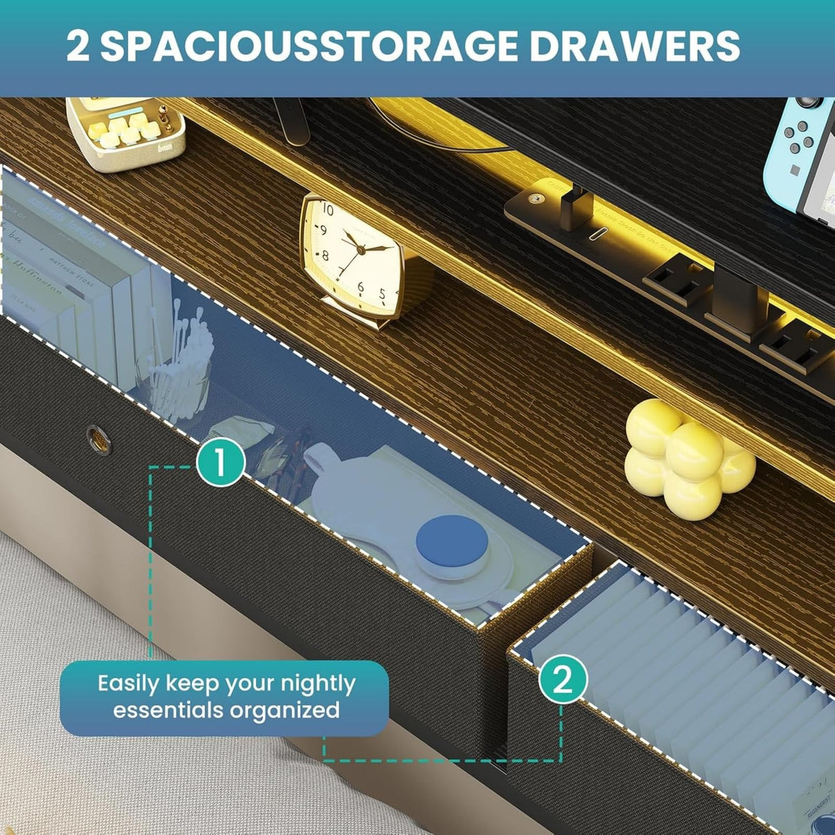 Full Bed Frame with Storage Z6517