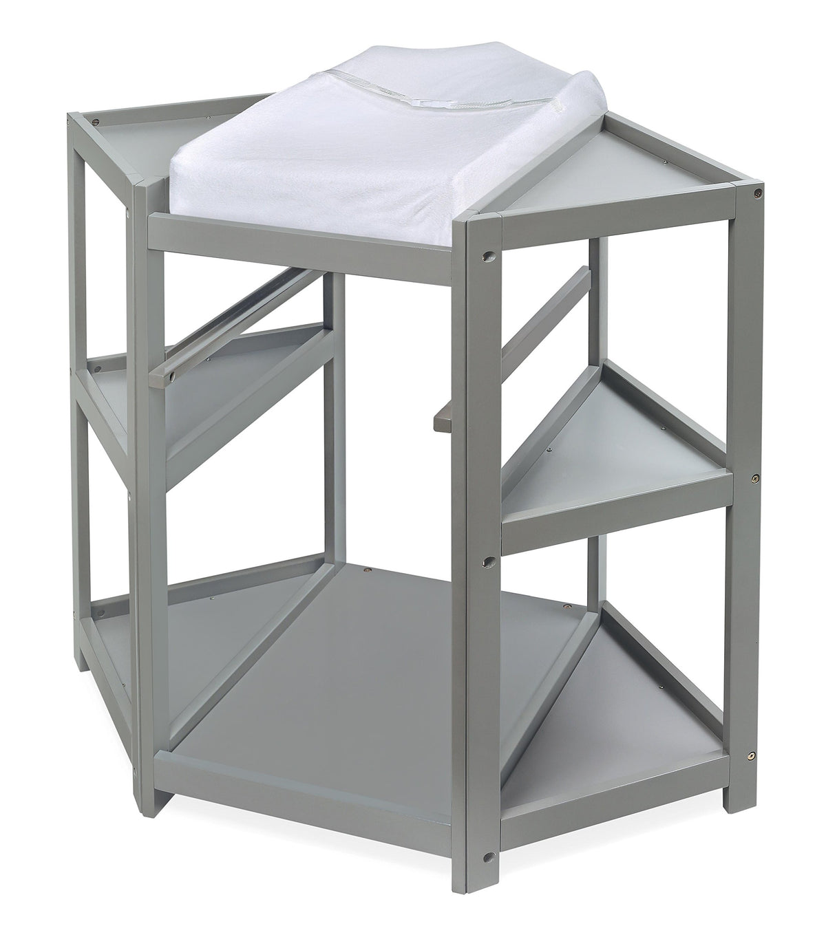 Gray Corner Baby Changing Table with Storage Bin E3193