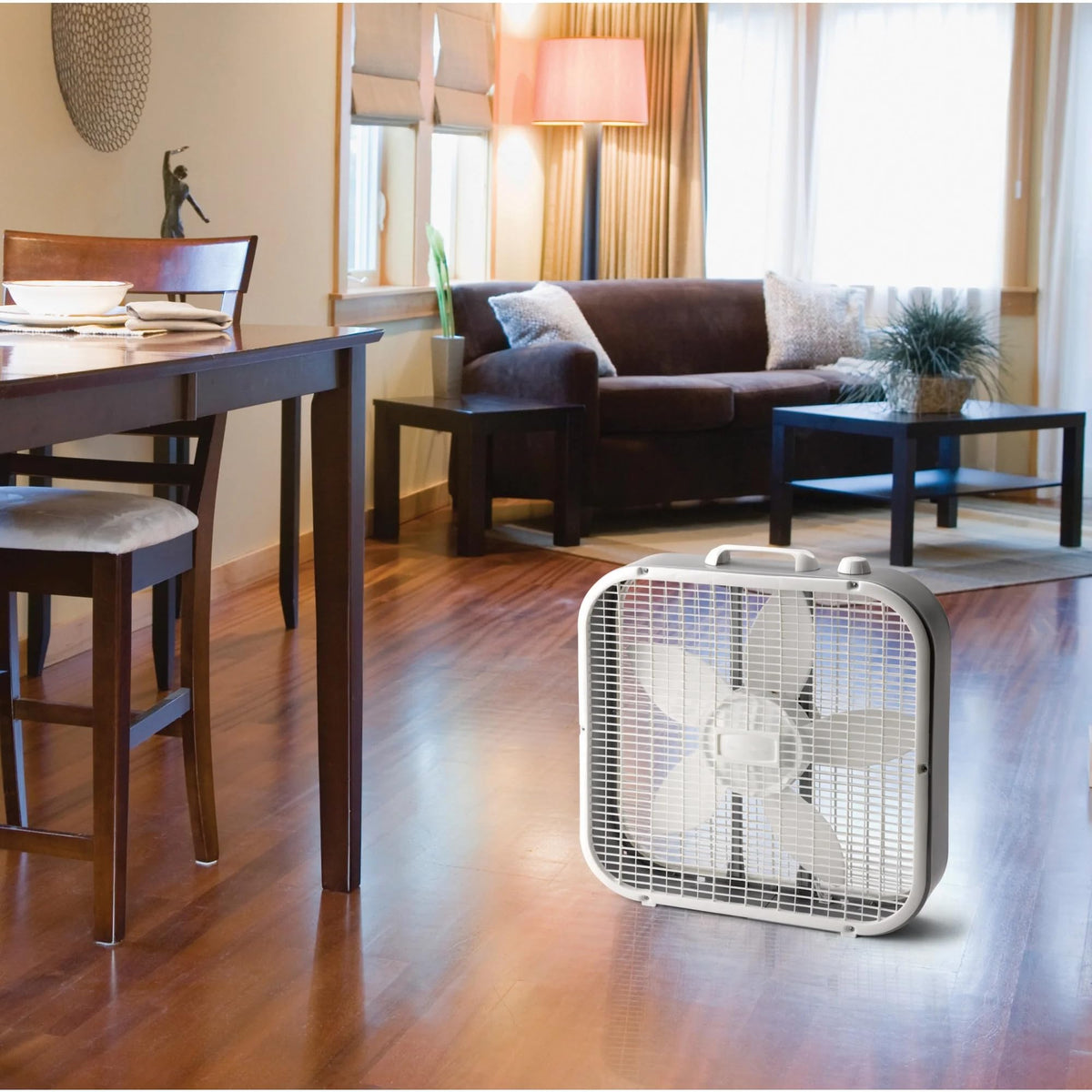 20" 3 Speeds White Portable Floor Fan W685377