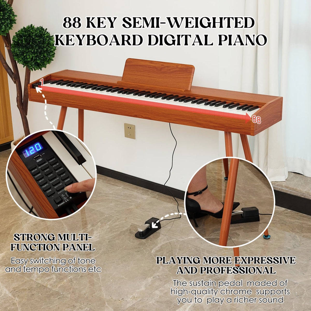 88 Key Semi Weighted Digital Piano G42276