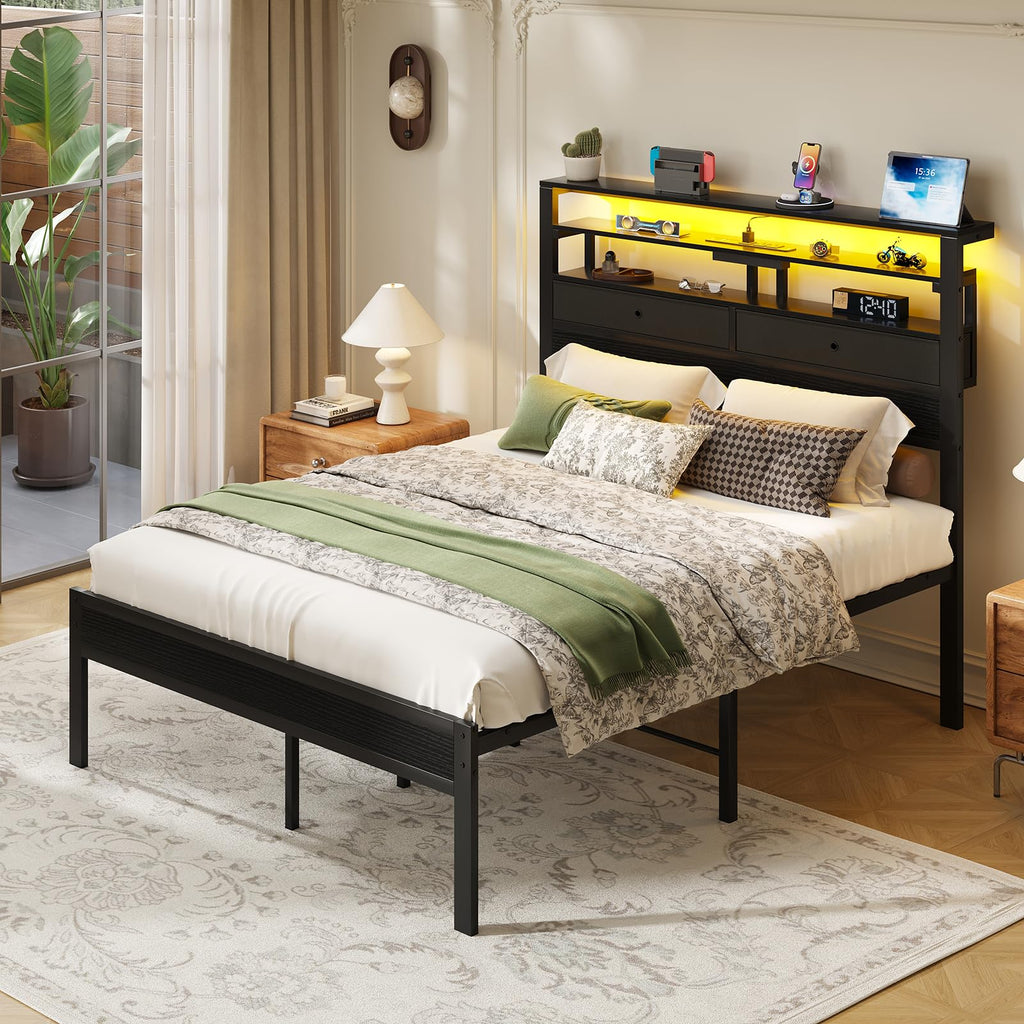 Full Bed Frame with Storage Z6517
