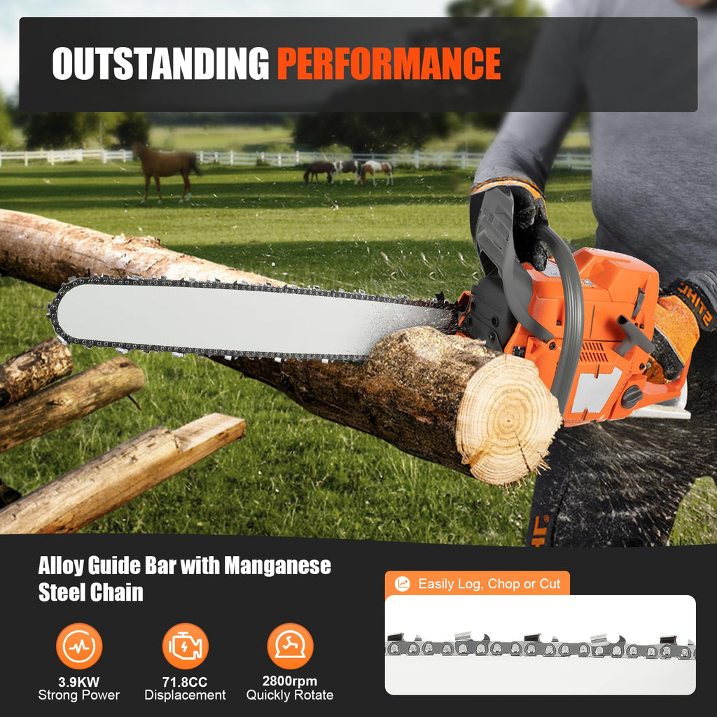 71.8CC 24inch 2-Stroke Gas Chainsaw E5357