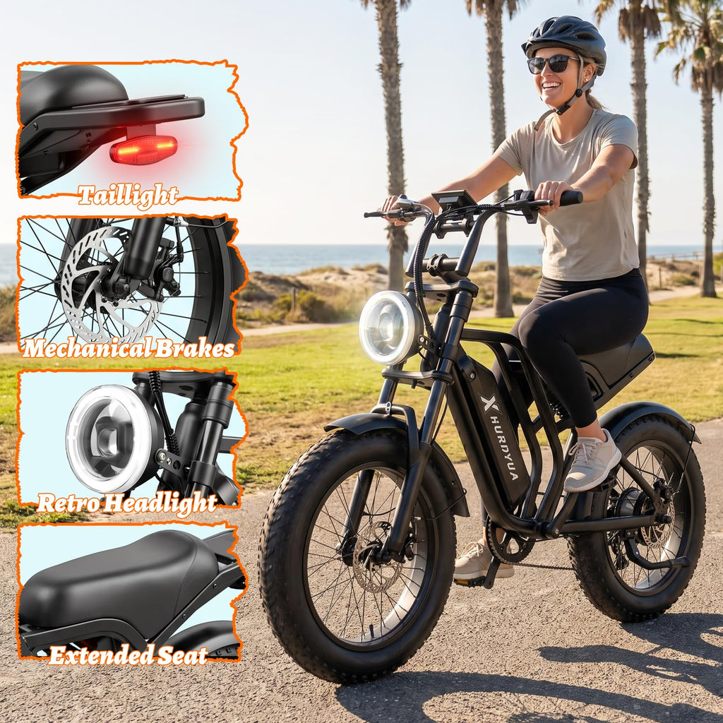 Electric Bike 1500W Peak Motor 48V 15.6Ah Removable Battery D923