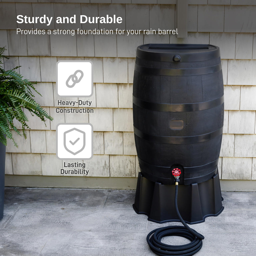 50-Gallon Black Rain Barrel Stand H388004