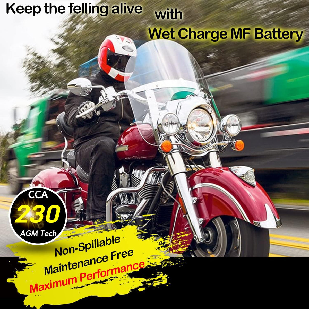 12V 11.2AH 230CCA Maintenance Free Sealed AGM Motorcycle Battery N758997