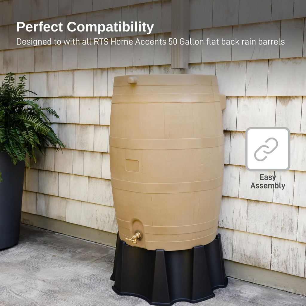 50-Gallon Black Rain Barrel Stand H388004