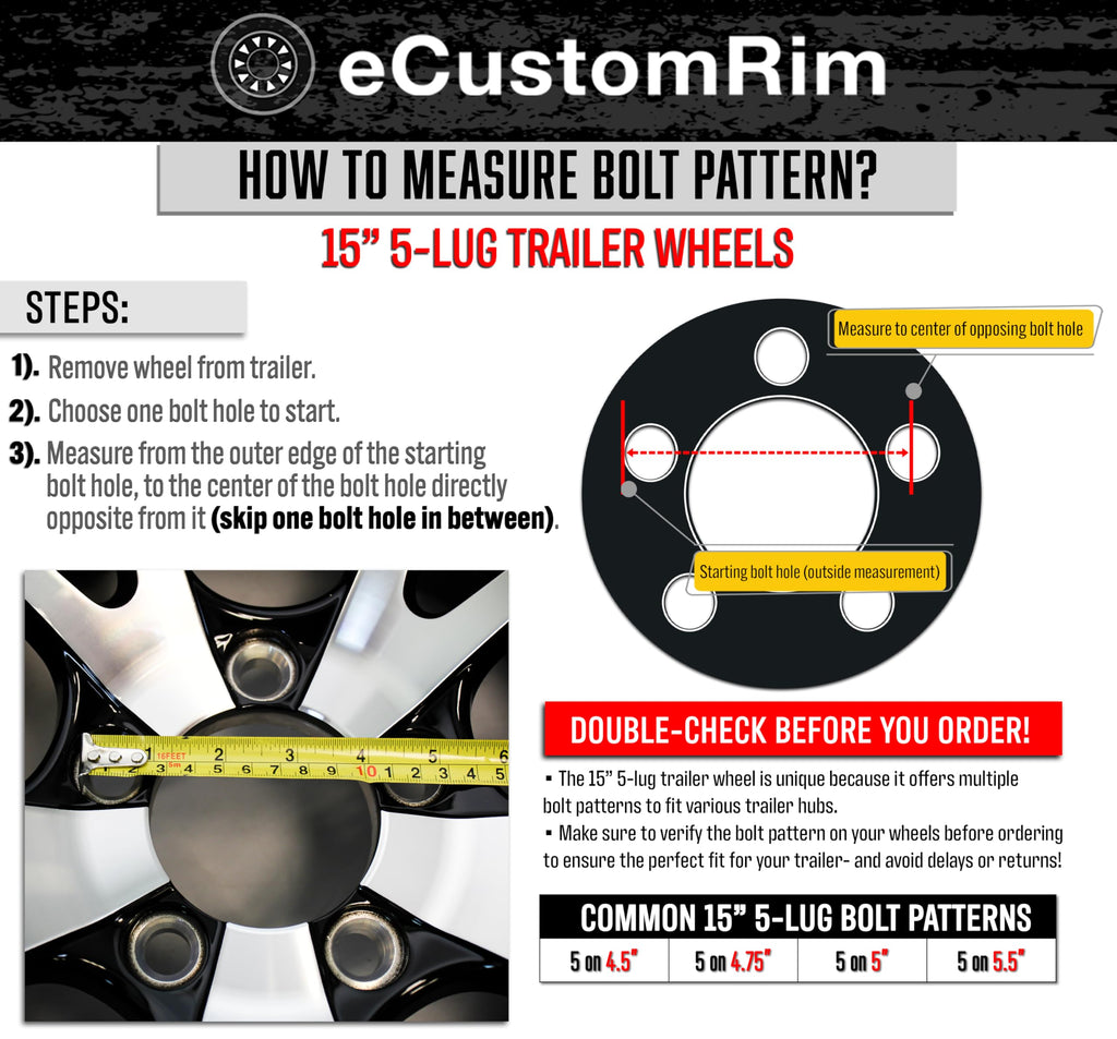 2-Pack 12 Inch Trailer Tire Rim Assembly V24805