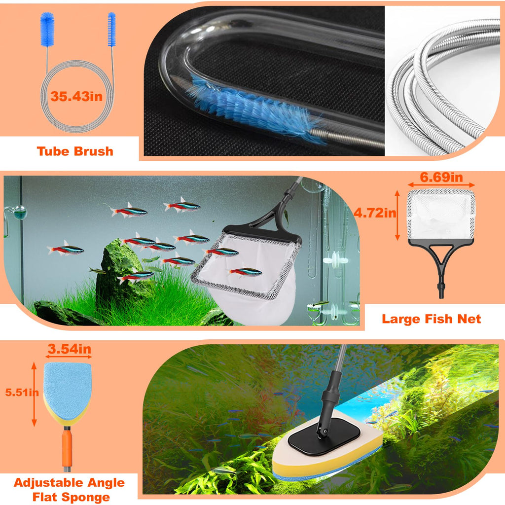 7-in-1 Aquarium Cleaning Tool with Telescopic Handle S41270