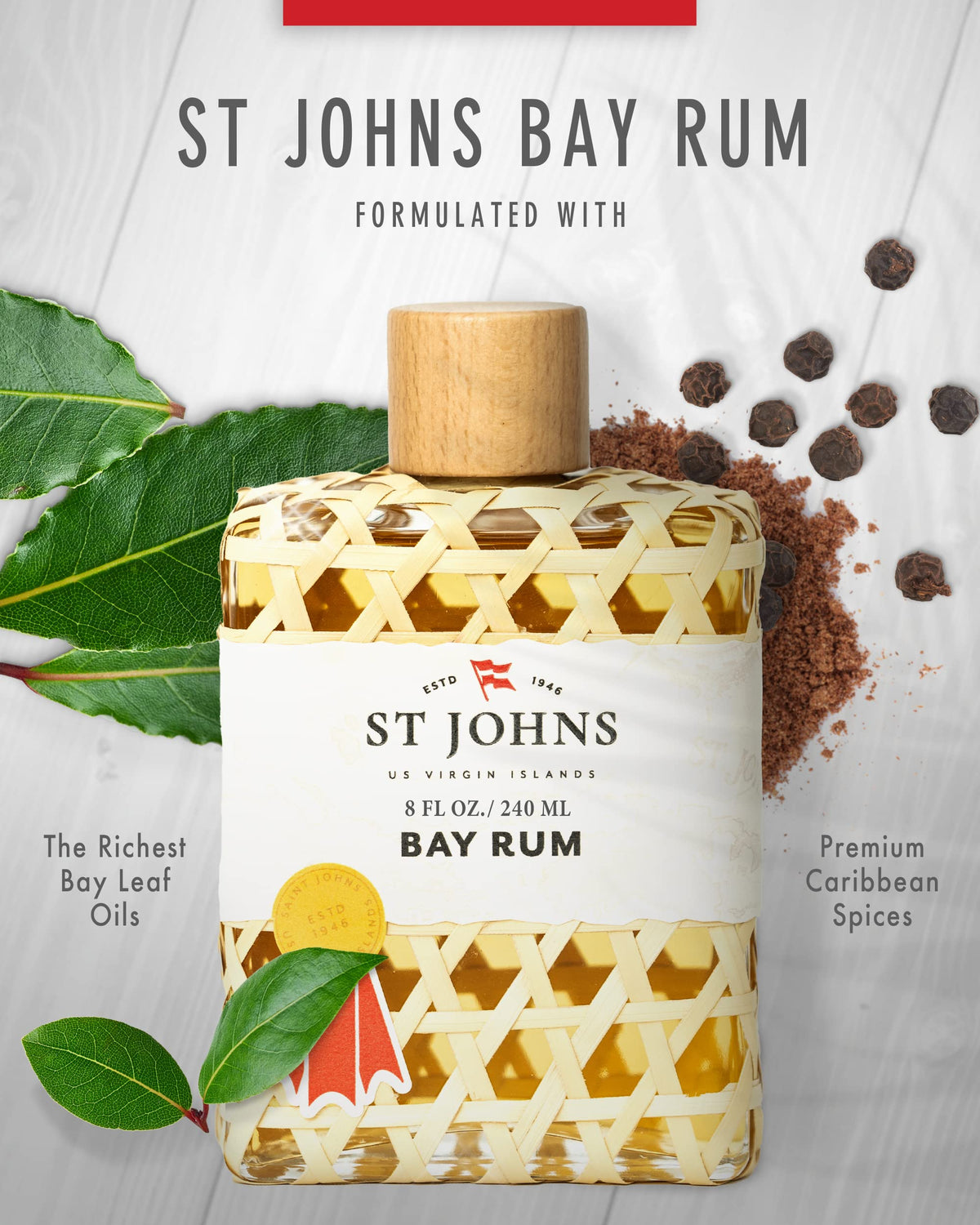 Bay Rum Aftershave and Cologne 8 oz Splash Bottle F6593