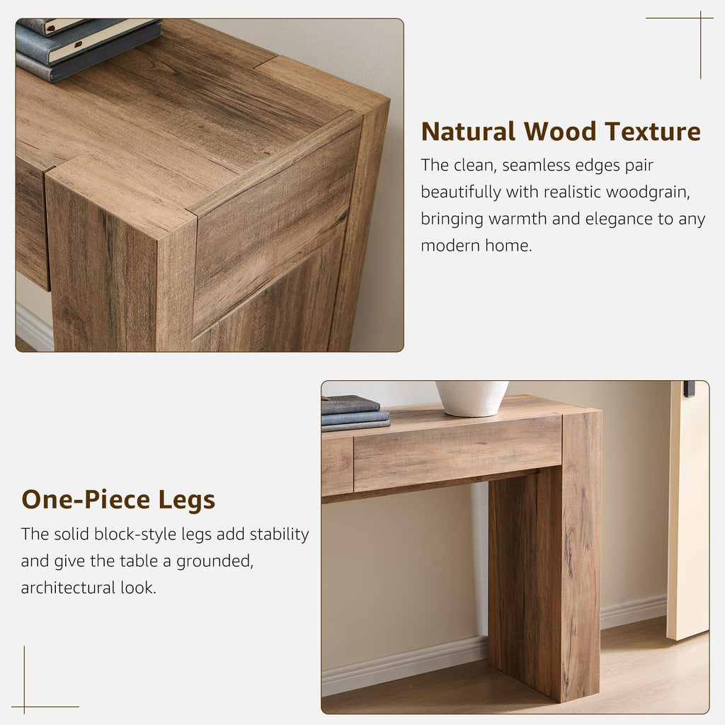 Rustic Oak Console Table with Drawers B6864