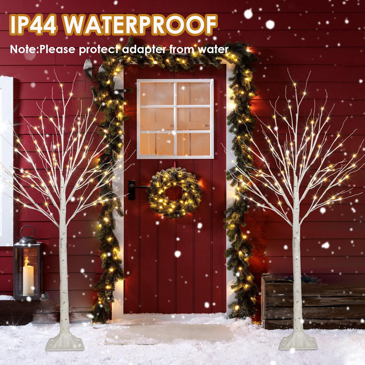 2 Pack 4FT Lighted Birch Trees L88317