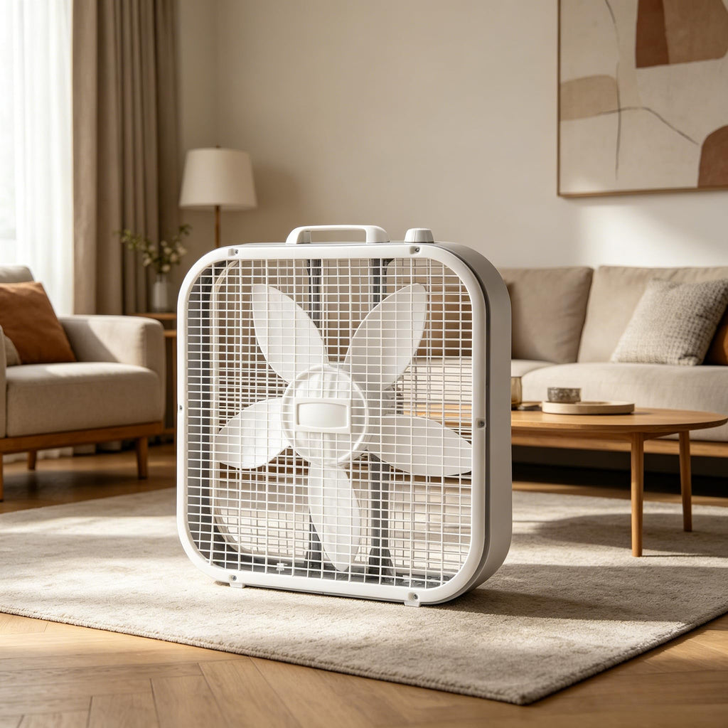 20 Inch 3 Speed White Box Fan D6969