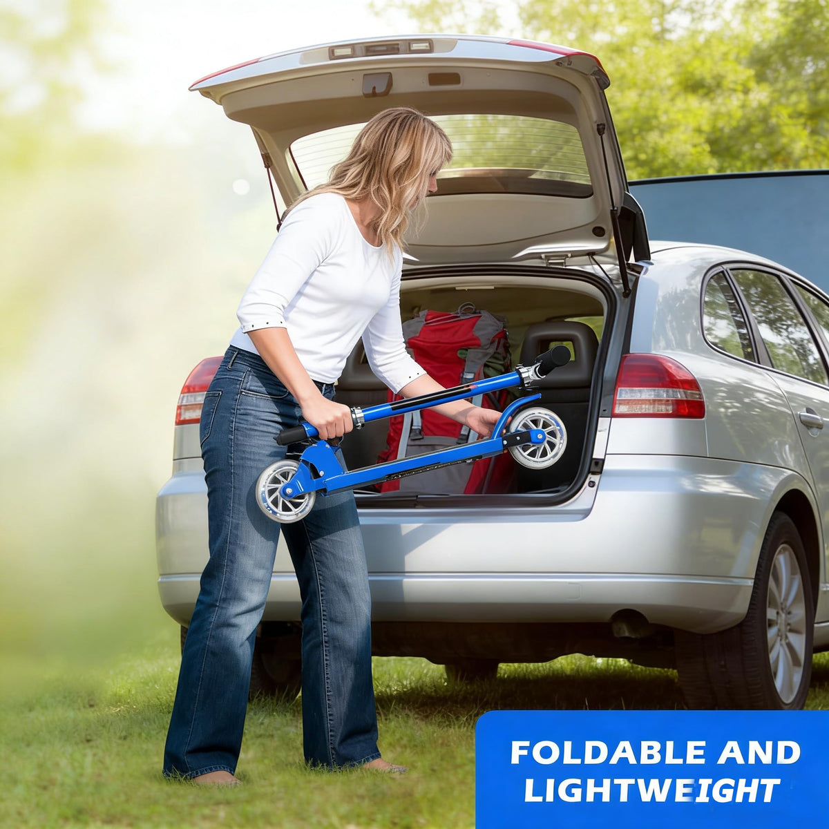 Folding Kick Scooter with 2 Flash Wheels X11861
