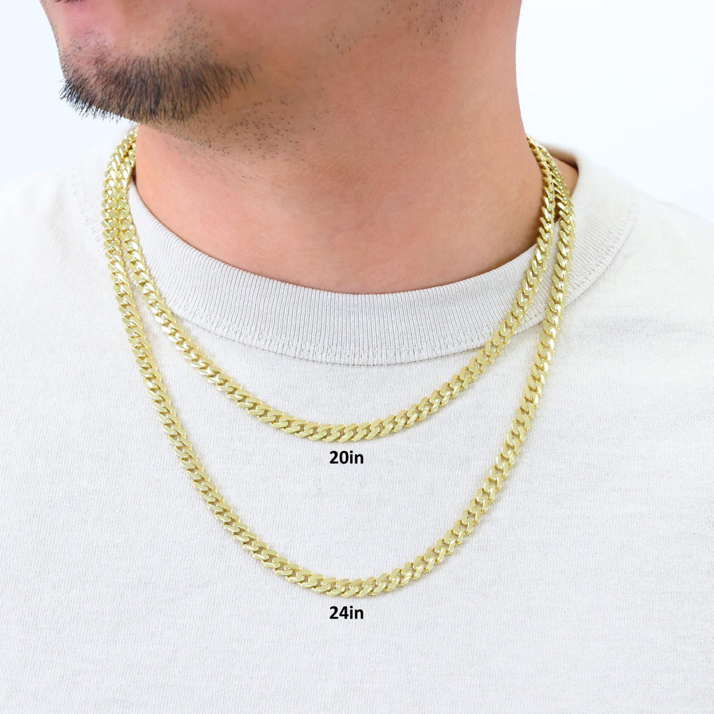 10k Yellow Gold Cuban Link Chain Necklace E417