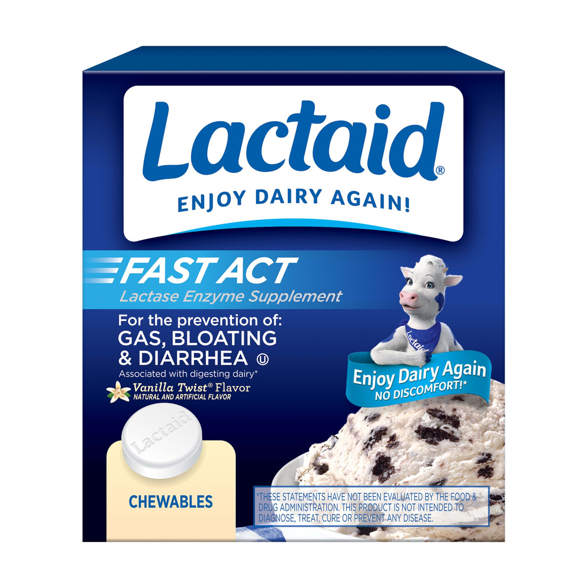 Vanilla Twist 60 Ct Lactose Intolerance Relief Chewables J584