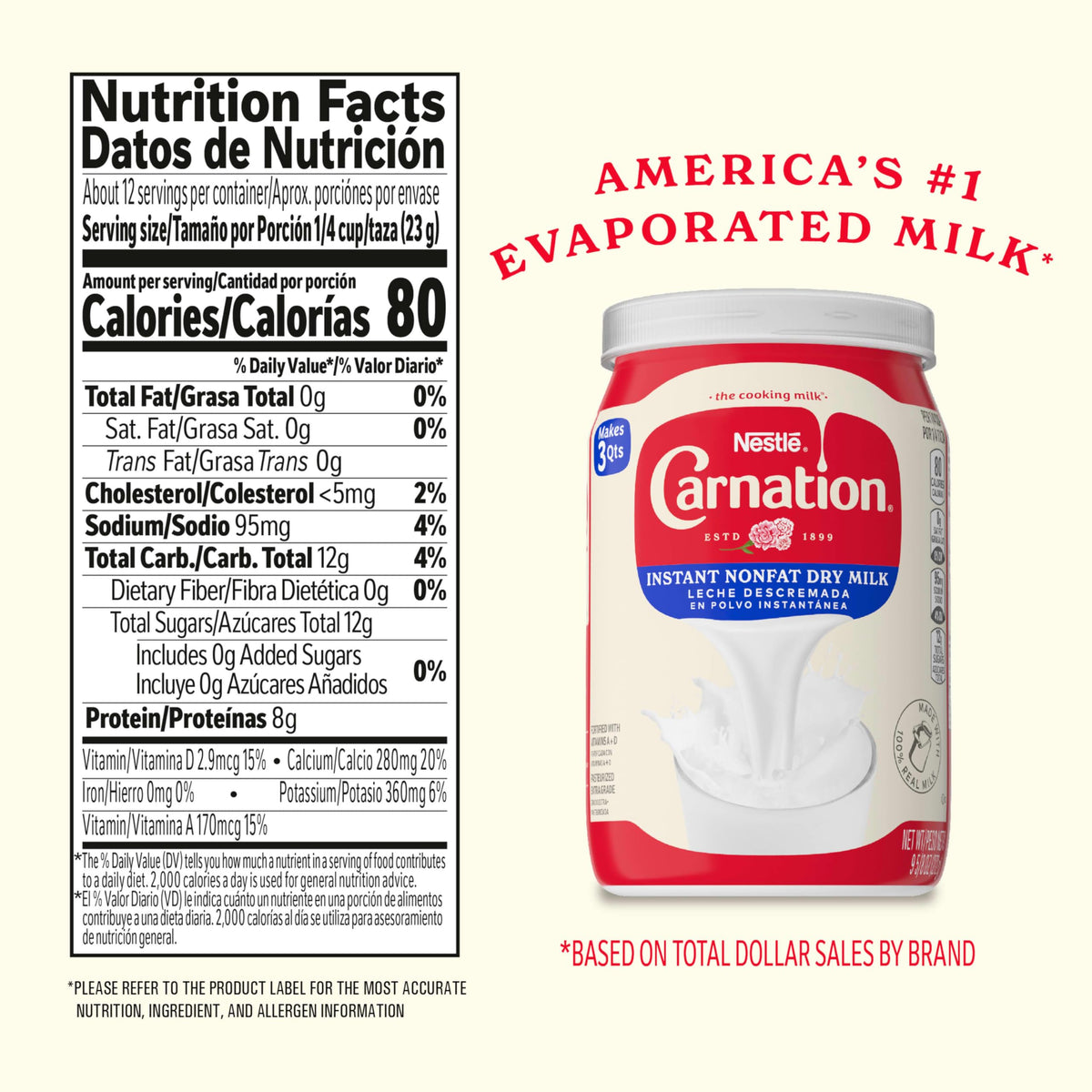 Instant Nonfat Dry Milk 6 Count 9.63 Ounce X36970