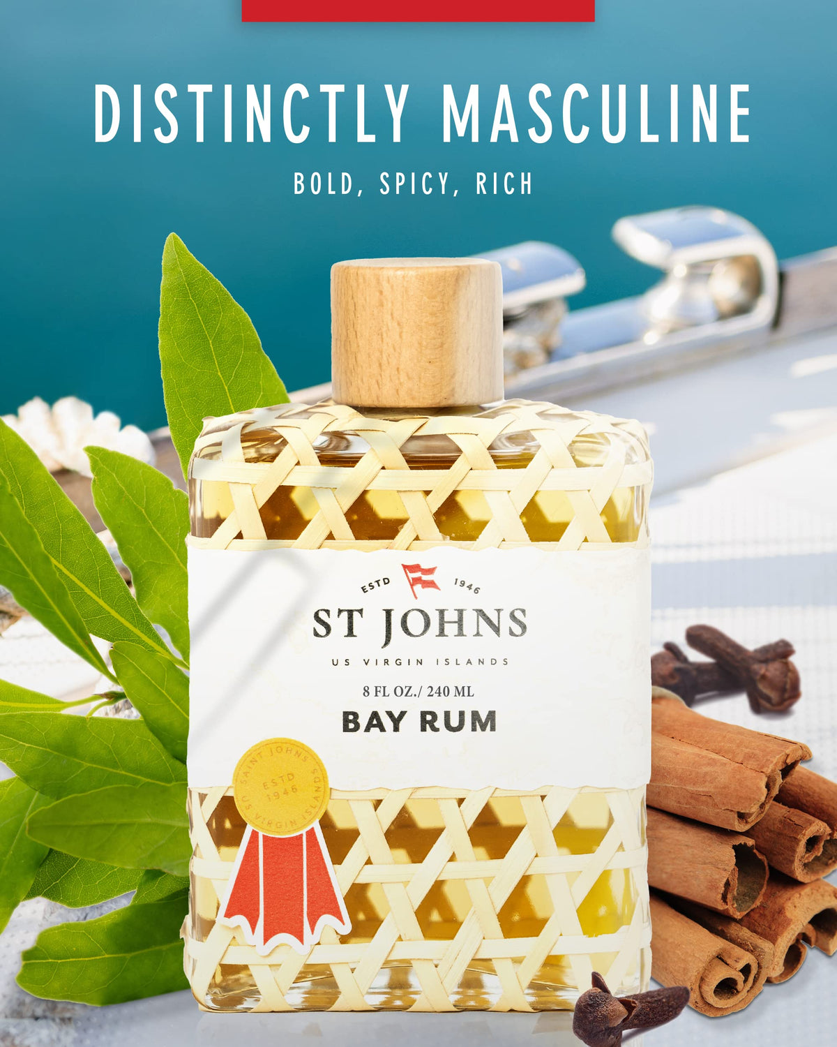Bay Rum Aftershave and Cologne 8 oz Splash Bottle F6593