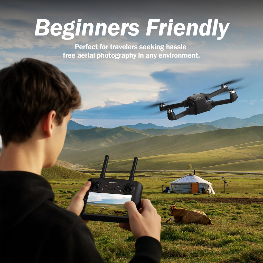 FPV Drone with EIS Camera, 4.5 Inch LCD Screen, Foldable Quadcopter Under 249g V304
