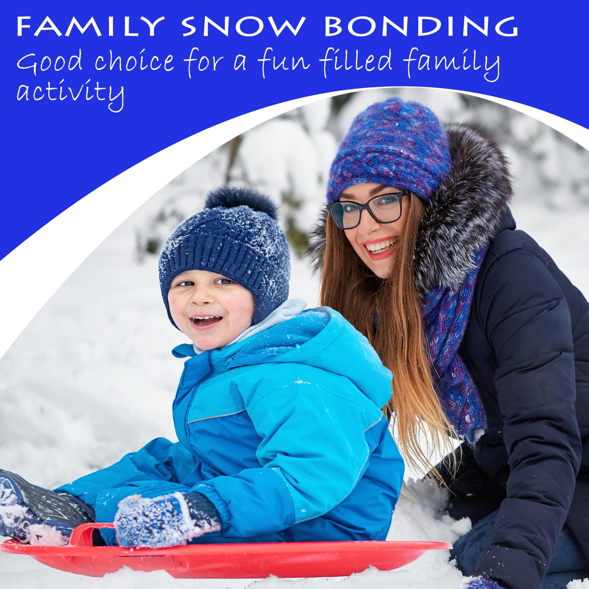 Heavy-Duty Cold Resistant Plastic Snow Sled with Handles U520
