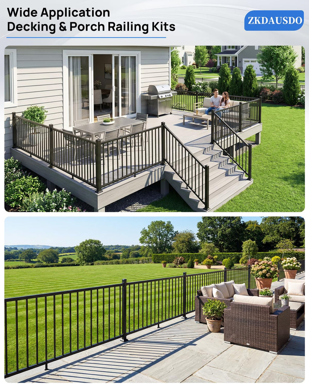 6 ft. W Aluminum Stair Railing Kit N2904