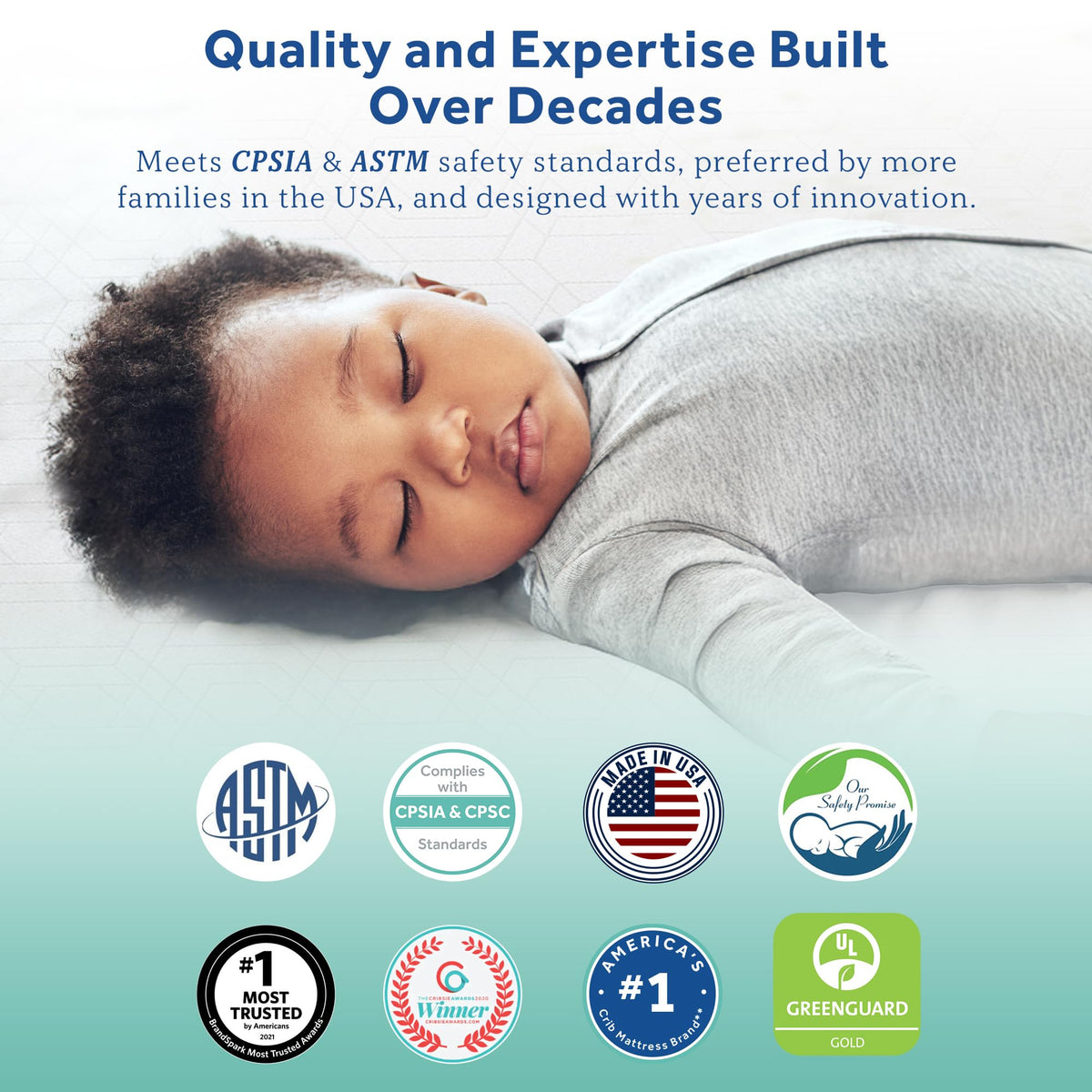 Infant & Toddler Crib Mattress, 204 Coils, Waterproof Breathable S66857
