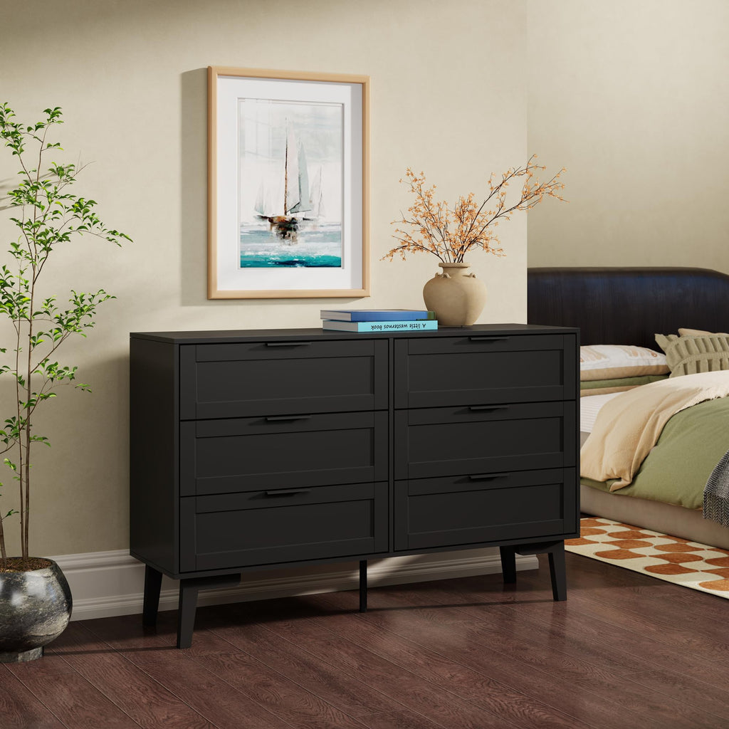 Black 6 Drawer Dresser R18947