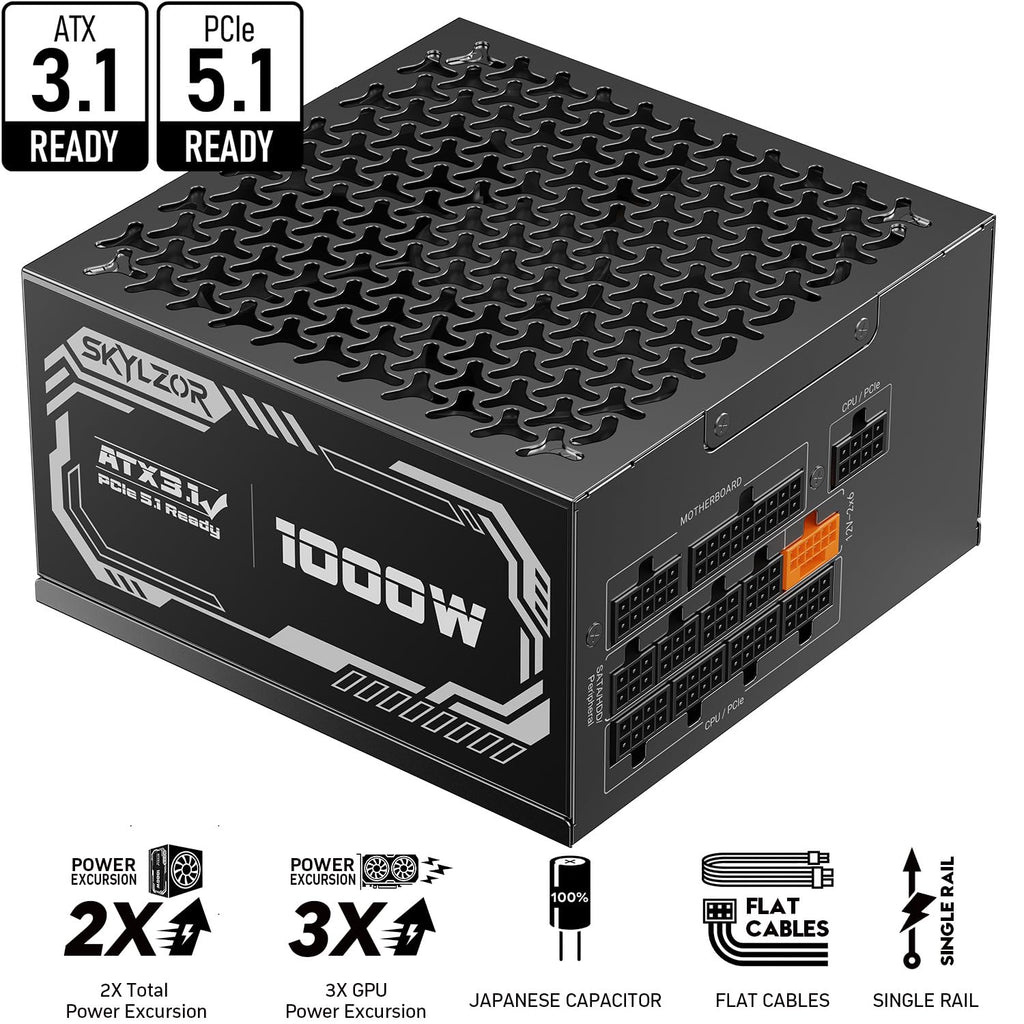 1000W Fully Modular 80+ Gold Certified ATX 3.1 Power Supply V91854