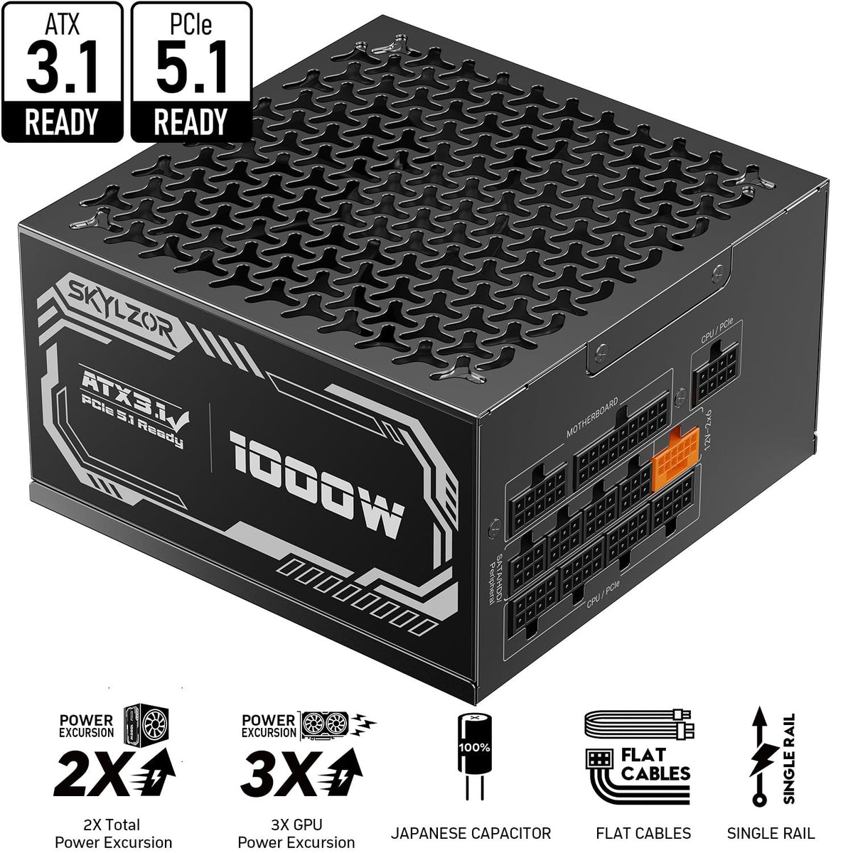 1000W Fully Modular 80+ Gold Certified ATX 3.1 Power Supply V91854