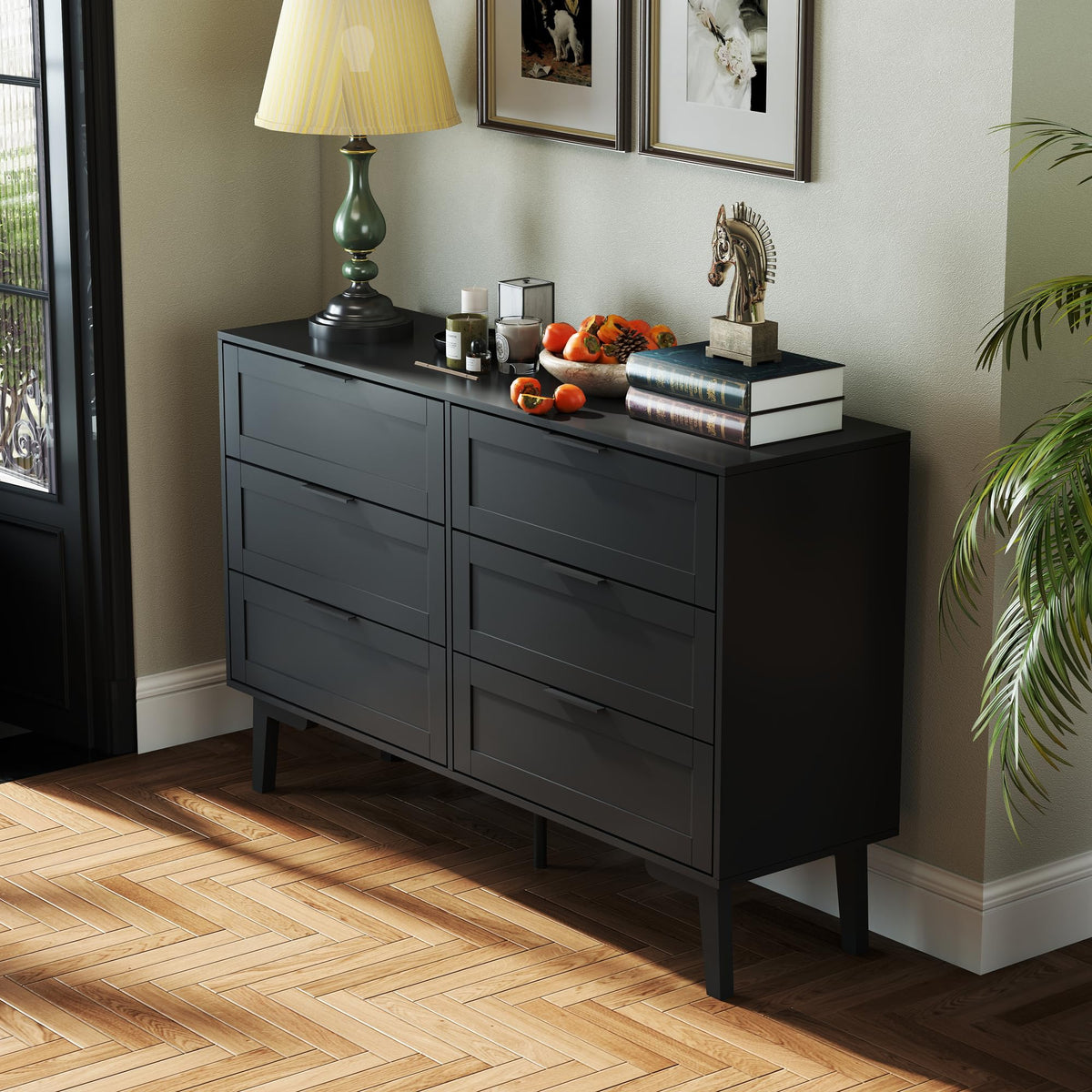 Black 6 Drawer Dresser R18947